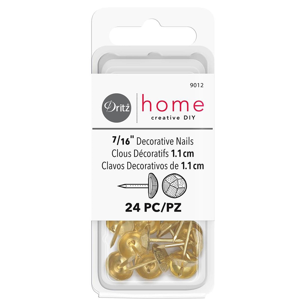 Hooks/Wall Adhesive, Art & School, 7/16", Dritz, Decorative Nails, 24 piece, Glit, 660811
